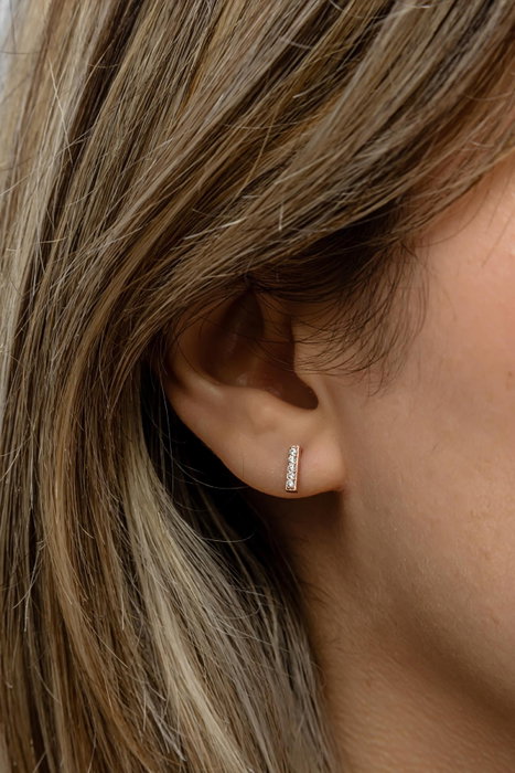 Heliophilia Silver Pendientes de Plata de Ley 925 con Oro Rosa y Circón